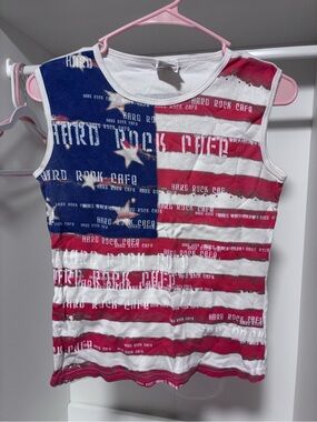 Hard Rock Cafe Red, White & Blue American Flag Tank - Size M